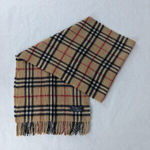 Authentic Burberrys Lambswool Scarf Beige – Unisex Check – Pre-Owned – Fast Ship